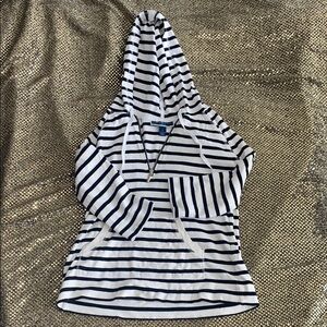 Black and White Striped Hoodie
